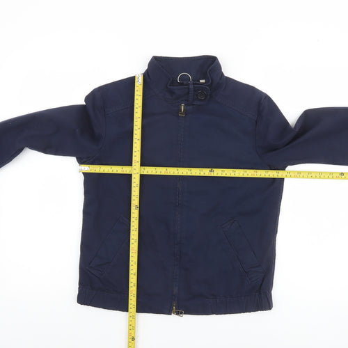 Thomas Burberry Boys Blue Cotton Bomber Jacket 12 Years Lined Zip Pockets