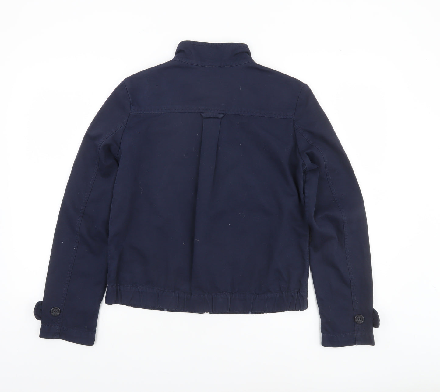 Thomas Burberry Boys Blue Cotton Bomber Jacket 12 Years Lined Zip Pockets