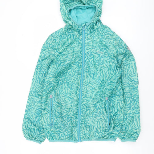 Regatta Girls Blue Hooded Windbreaker Jacket Size 14 Years Lightweight