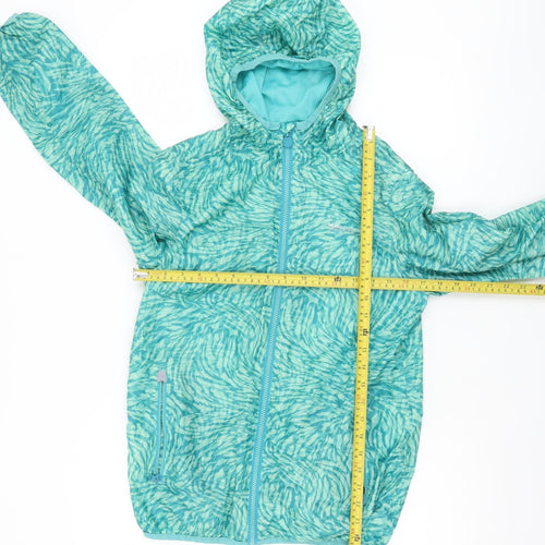 Regatta Girls Blue Hooded Windbreaker Jacket Size 14 Years Lightweight