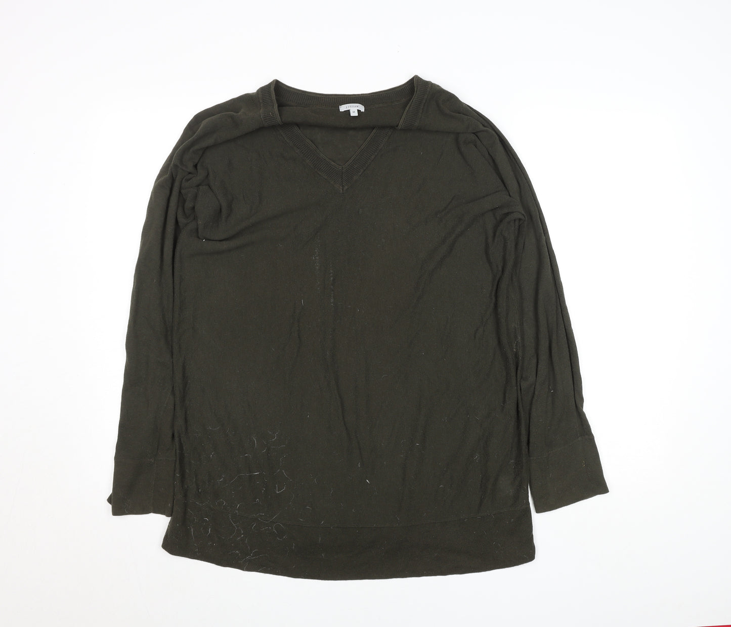 Jigsaw Men's Black Cotton V-Neck Jumper Size M Classic Knit