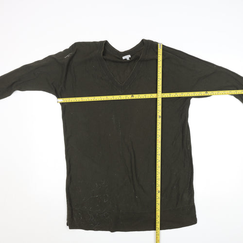 Jigsaw Men's Black Cotton V-Neck Jumper Size M Classic Knit