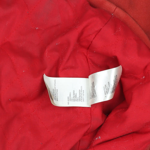 White Stuff Women's Red Hooded Cotton Parka Coat Size 14