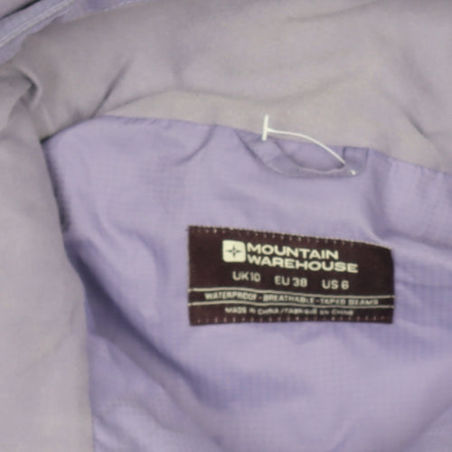 Mountain Warehouse Womens Purple Waterproof Hooded Rain Jacket UK 10