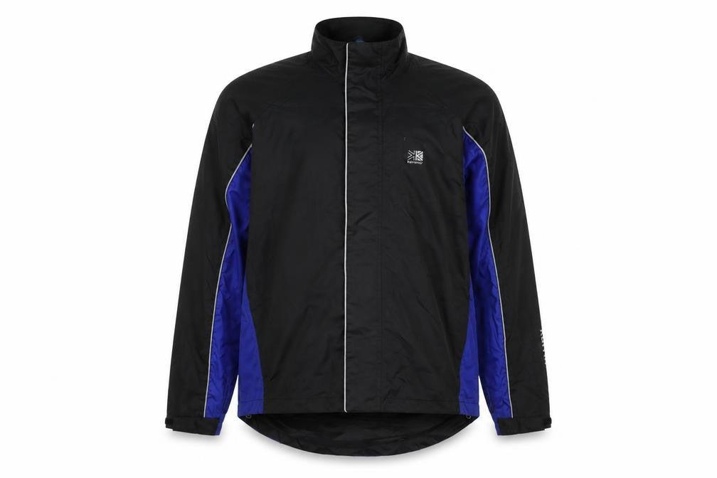 Front view of Karrimor men’s black m reflective cycling windbreaker jacket