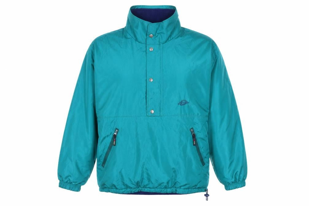 Front view of Tenson Men’s Green Anorak Jacket S Windproof Water Resistant Outdoor