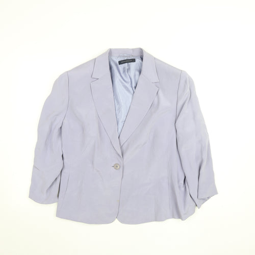 Windsmoor Womens Purple 3/4 Sleeve Lined Blazer Size 14