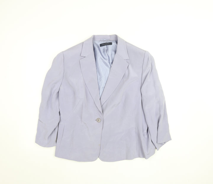 Windsmoor Womens Purple 3/4 Sleeve Lined Blazer Size 14