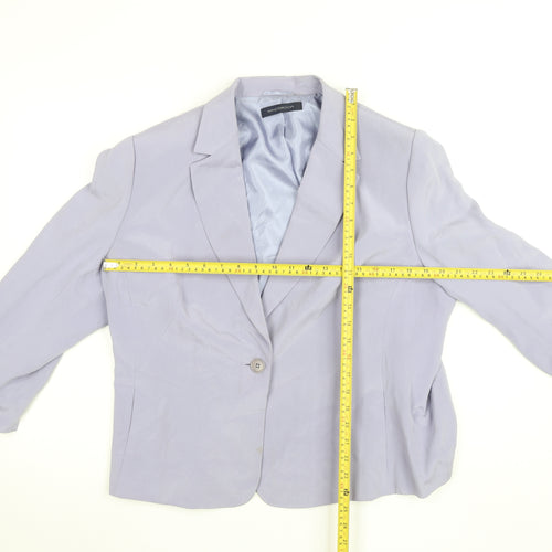 Windsmoor Womens Purple 3/4 Sleeve Lined Blazer Size 14