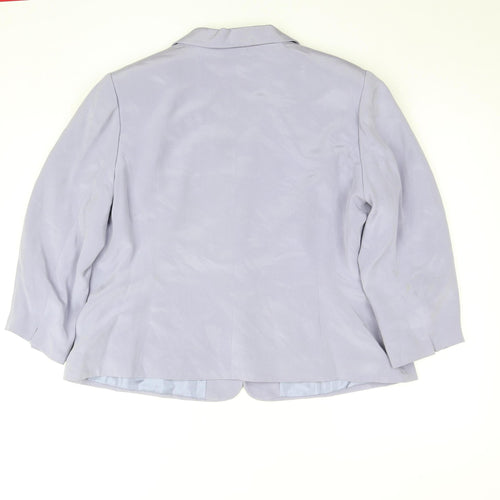 Windsmoor Womens Purple 3/4 Sleeve Lined Blazer Size 14