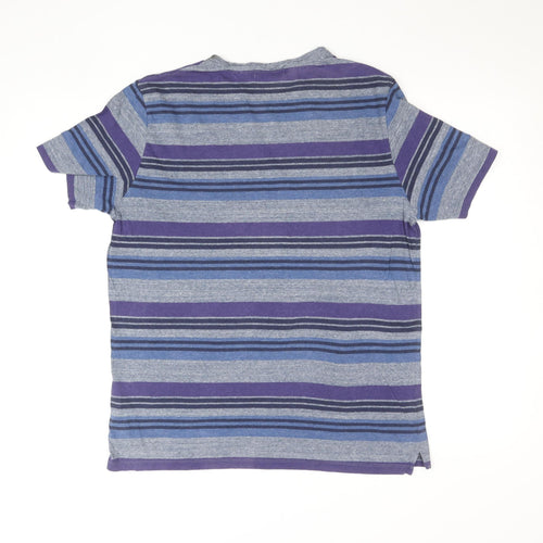 Paul Smith Jeans Men's Grey Blue Striped Crew Neck T-Shirt M