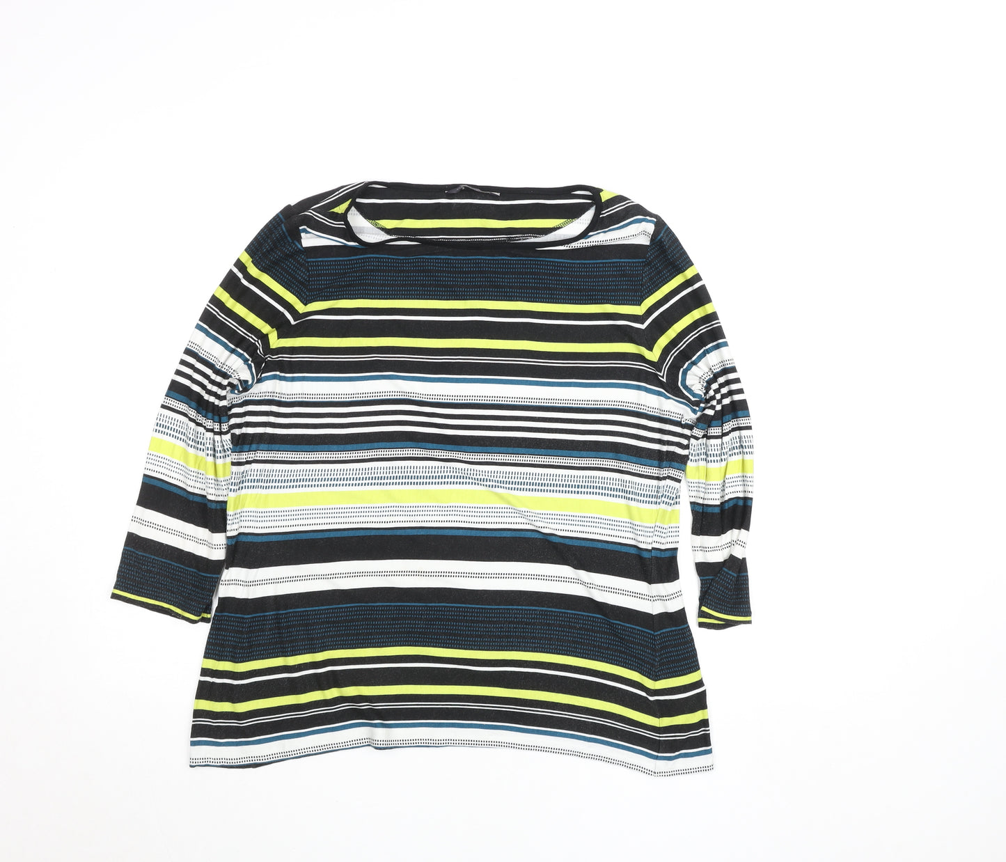 Marks and Spencer Women's Multicoloured Striped 3/4 Sleeve Jersey Top Size 18