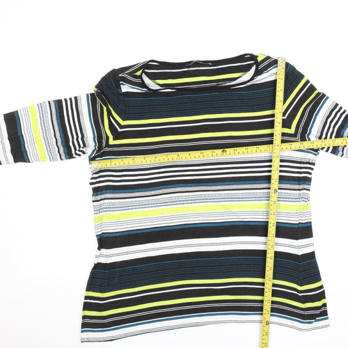 Marks and Spencer Women's Multicoloured Striped 3/4 Sleeve Jersey Top Size 18