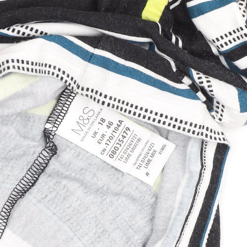 Marks and Spencer Women's Multicoloured Striped 3/4 Sleeve Jersey Top Size 18