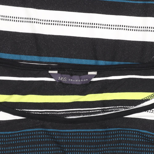 Marks and Spencer Women's Multicoloured Striped 3/4 Sleeve Jersey Top Size 18