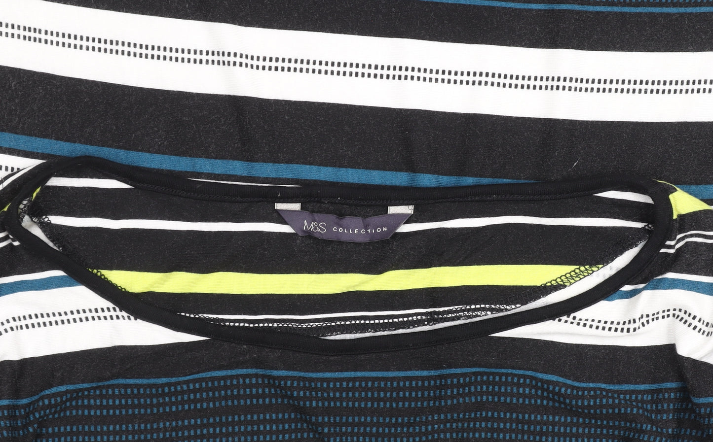 Marks and Spencer Women's Multicoloured Striped 3/4 Sleeve Jersey Top Size 18