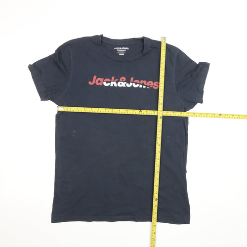 Jack & Jones Originals Men's Black Cotton Graphic T-Shirt Size M