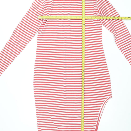 Missguided Women’s Red Striped Bodycon Jersey Dress Size 10