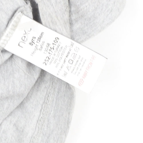 Next Boys Grey Sequin Gamer Graphic Short Sleeve Cotton T-Shirt 8 Years