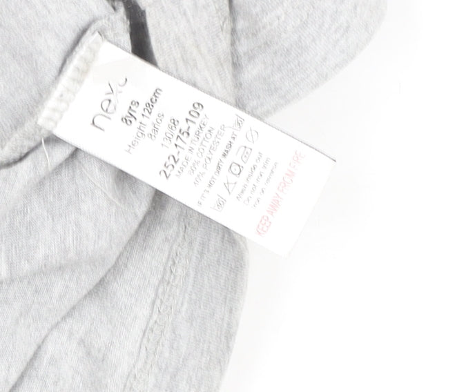 Next Boys Grey Sequin Gamer Graphic Short Sleeve Cotton T-Shirt 8 Years