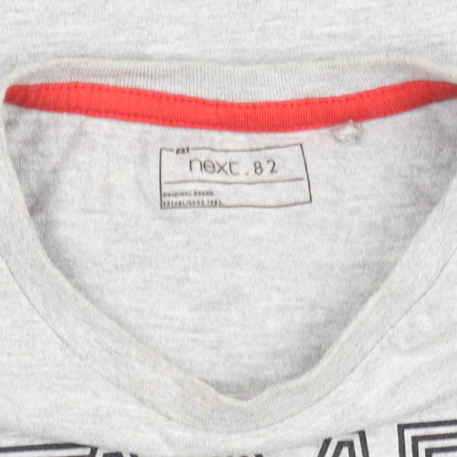 Next Boys Grey Sequin Gamer Graphic Short Sleeve Cotton T-Shirt 8 Years