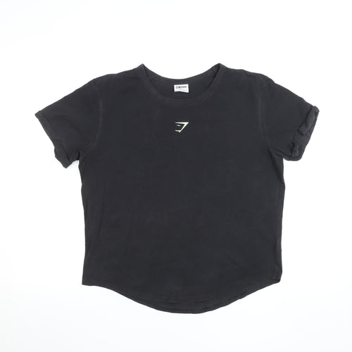 Gymshark Womens Black Small Cotton Stretch Training T-Shirt