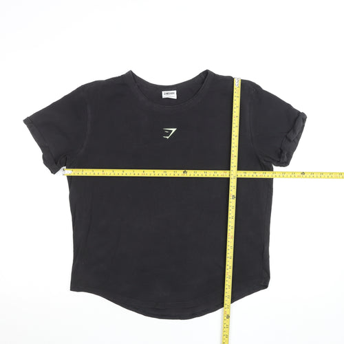 Gymshark Womens Black Small Cotton Stretch Training T-Shirt