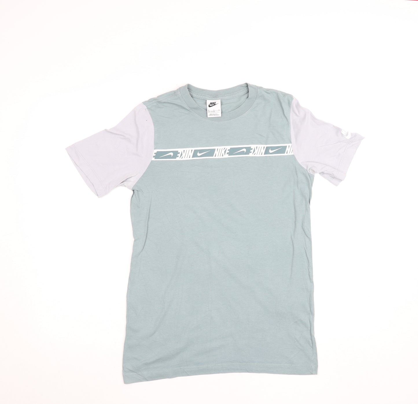 Nike Boys Blue XL Graphic Logo Short Sleeve Cotton T-Shirt