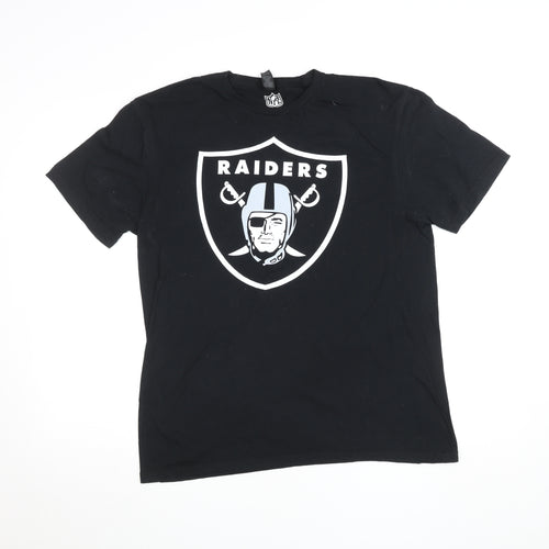 NFL Raiders Men's Black Large Graphic Cotton T-Shirt