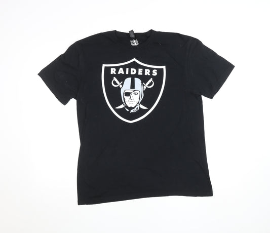 NFL Raiders Men's Black Large Graphic Cotton T-Shirt