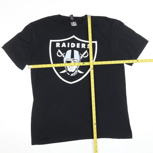 NFL Raiders Men's Black Large Graphic Cotton T-Shirt