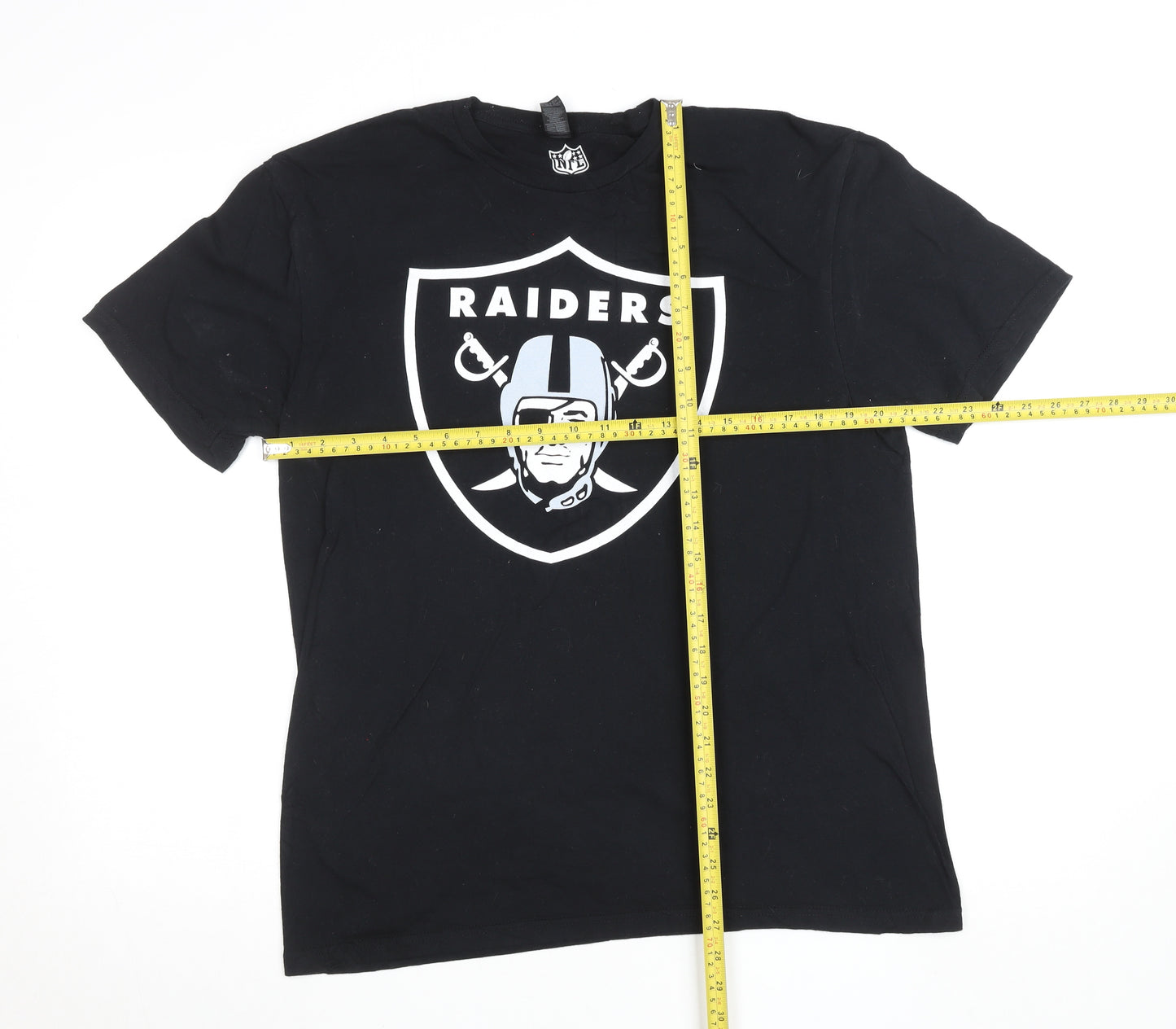 NFL Raiders Men's Black Large Graphic Cotton T-Shirt