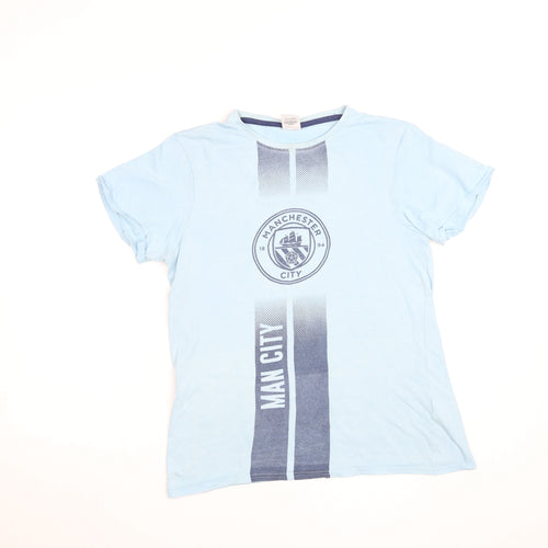 Manchester City Boys Blue 13-14 Years Football Graphic T-Shirt