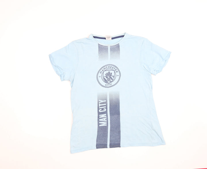 Manchester City Boys Blue 13-14 Years Football Graphic T-Shirt