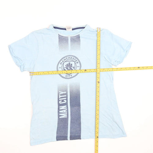 Manchester City Boys Blue 13-14 Years Football Graphic T-Shirt