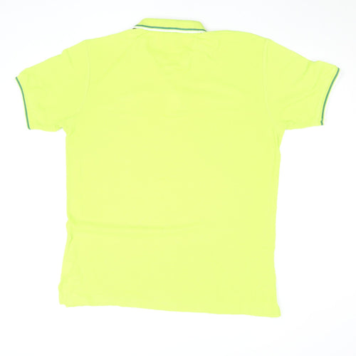 Slazenger Men's Green Cotton Polo Shirt Size M Short Sleeve Sports Top