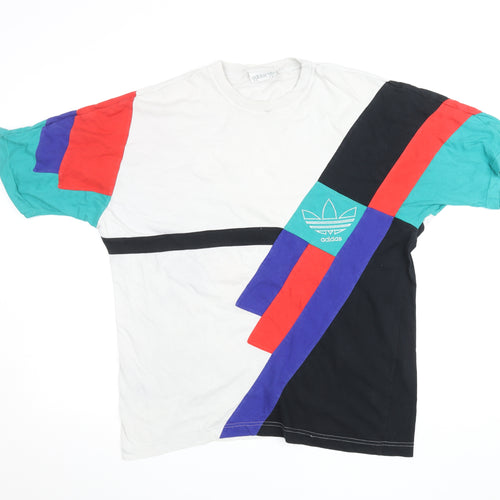 Adidas Men’s Multicoloured Retro Colourblock 80s Cotton T-Shirt L