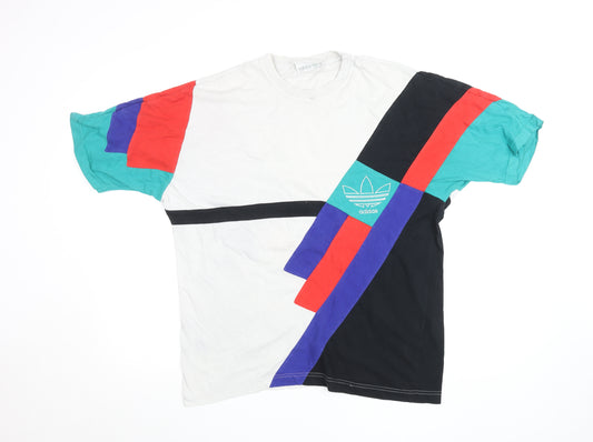 Adidas Men’s Multicoloured Retro Colourblock 80s Cotton T-Shirt L