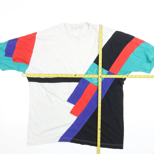 Adidas Men’s Multicoloured Retro Colourblock 80s Cotton T-Shirt L
