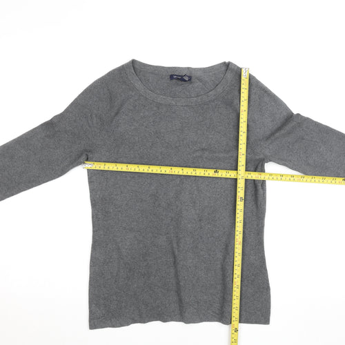 Lands' End Women's Grey Wool Blend Long Sleeve Basic Jumper Size S