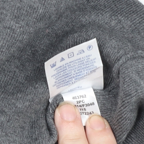 Lands' End Women's Grey Wool Blend Long Sleeve Basic Jumper Size S