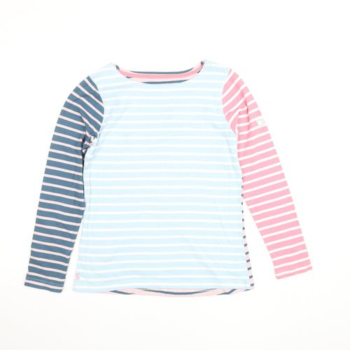 Joules Women’s Multicoloured Striped Long Sleeve Cotton T-Shirt, Size M