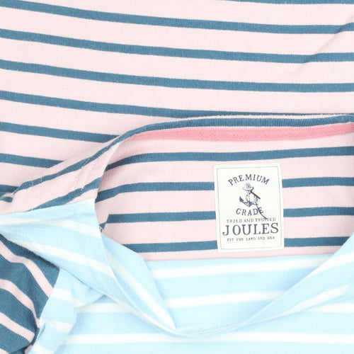 Joules Women’s Multicoloured Striped Long Sleeve Cotton T-Shirt, Size M