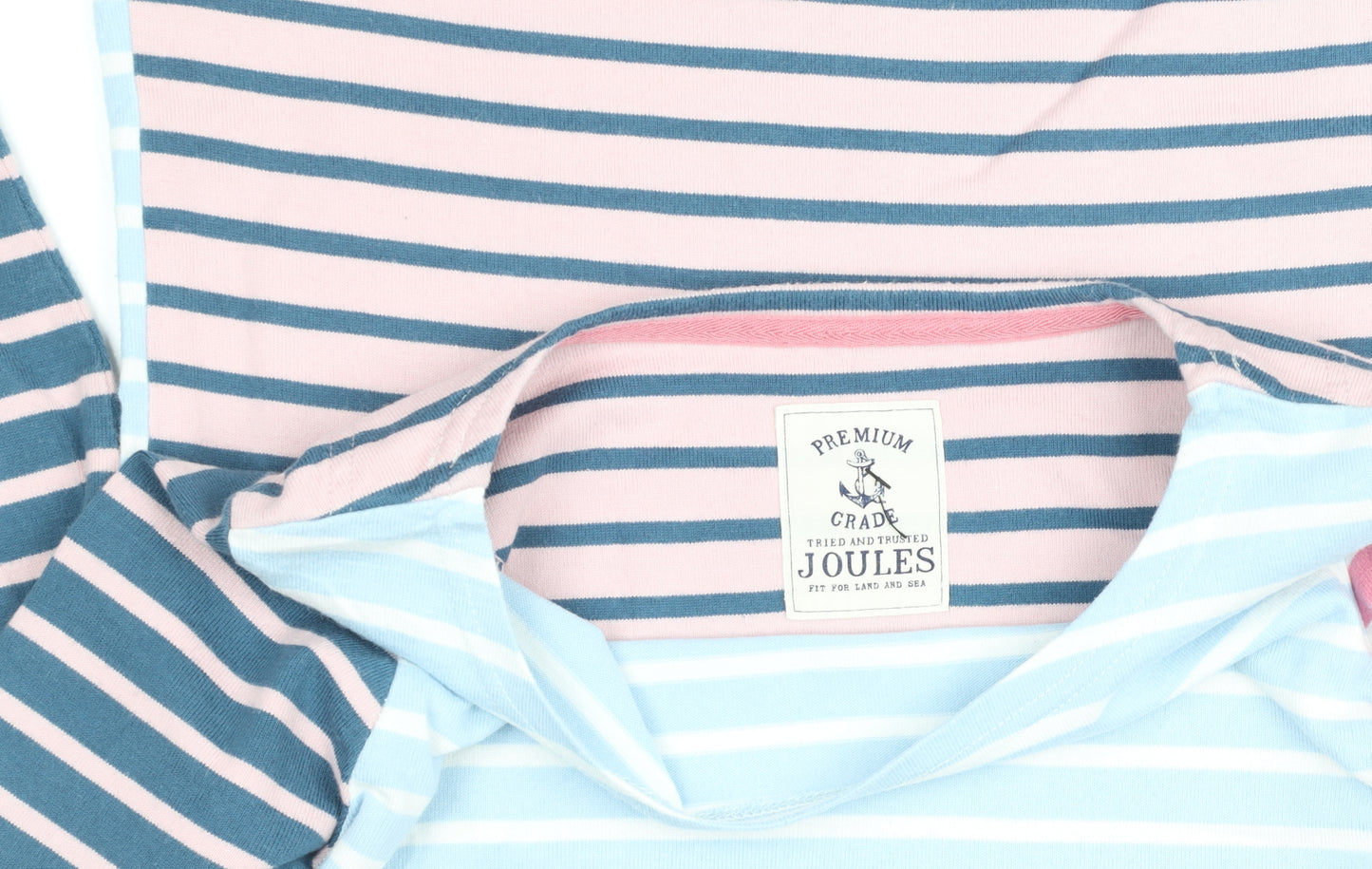 Joules Women’s Multicoloured Striped Long Sleeve Cotton T-Shirt, Size M