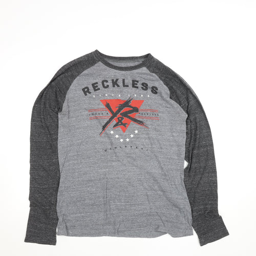 Young & Reckless Men’s Grey Long Sleeve Graphic Top Size L