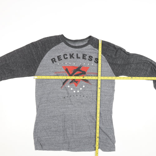 Young & Reckless Men’s Grey Long Sleeve Graphic Top Size L