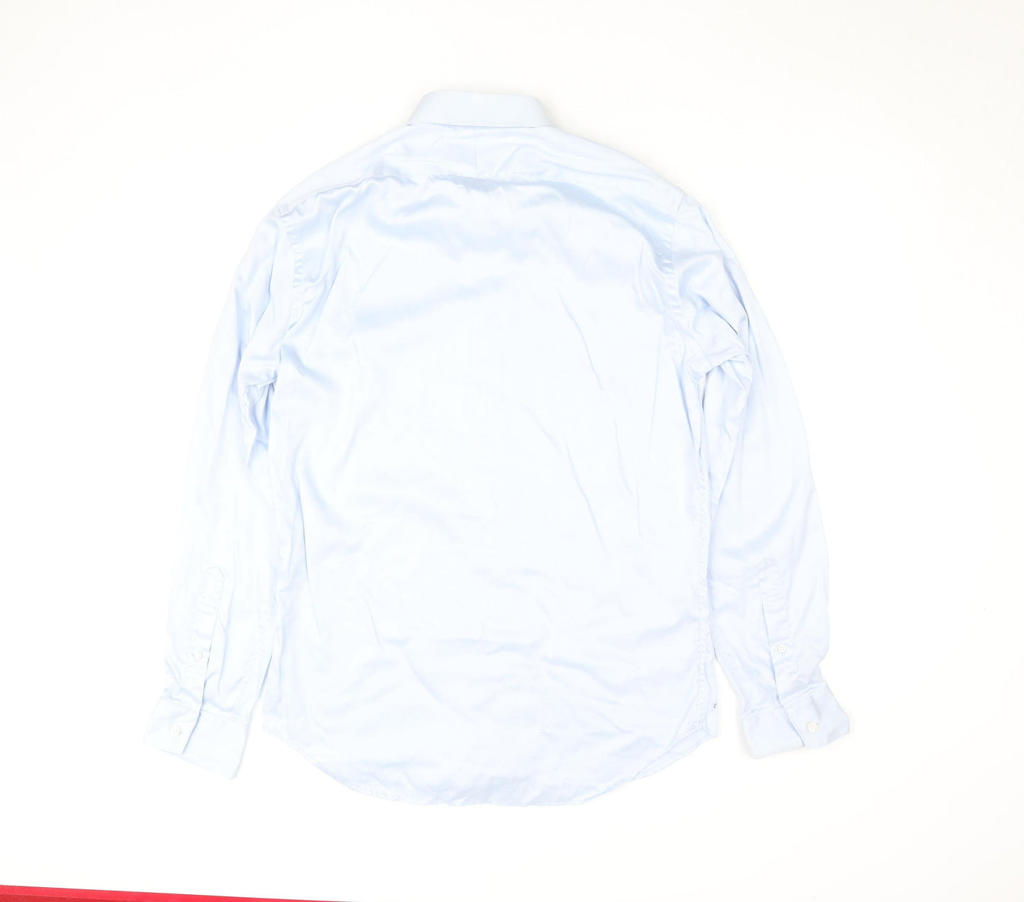 T.M.Lewin Men’s Blue Slim Fit Long Sleeve Cotton Button-Up Shirt 15.5”
