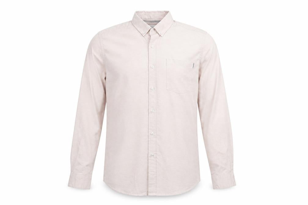 Topman Men's Beige Slim Fit Long Sleeve Button-Up Shirt L