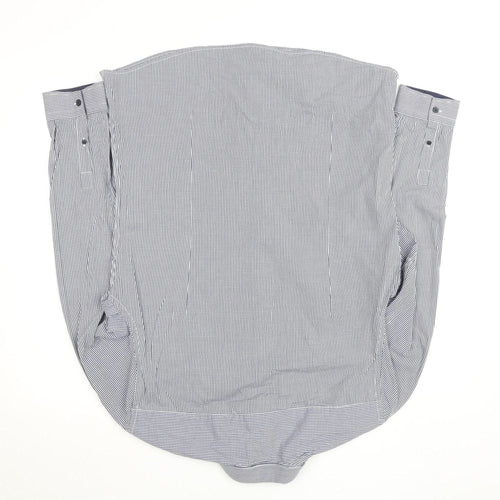 River Island Men's Blue Check Slim Fit Long Sleeve Shirt L