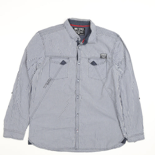 Cedar Wood State Men's Blue Check Button-Up Long Sleeve Shirt XL